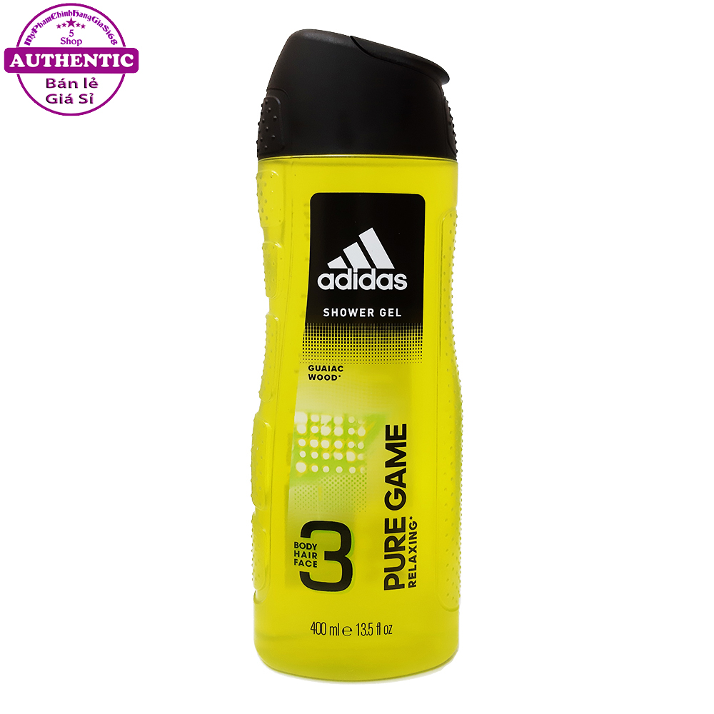 Sữa tắm gội rửa mặt 3 trong 1 cho nam 400ml adidas 3 in 1 pure game