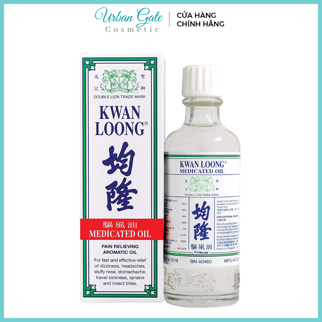 Dầu Nóng Trắng Kwan Loong Oil Medicated Oil 57ml - Dầu gió xoa bóp tr﻿ị nhức mỏi