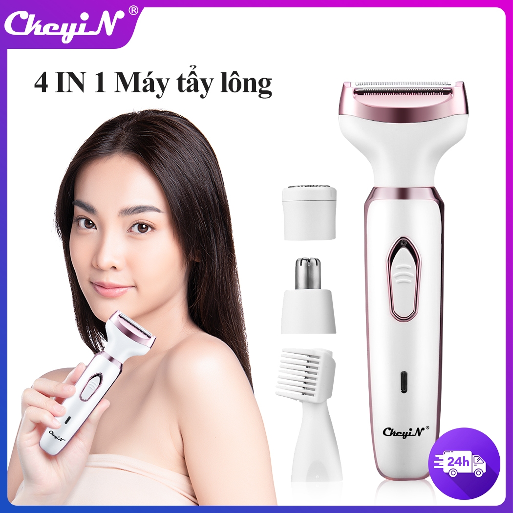 CkeyiN Bộ Thiết Bị Tẩy Lông 4 Trong 1,Máy Triệt Lông,Máy Triệt vĩnh viễn,máy triệt lạnh,Cho Tất Cả Các Bộ Phận Cơ Thể Máy Cạo Râu Điện Máy Cạo Lông Mày Cơ Thể/Mặt/Mũi MT095