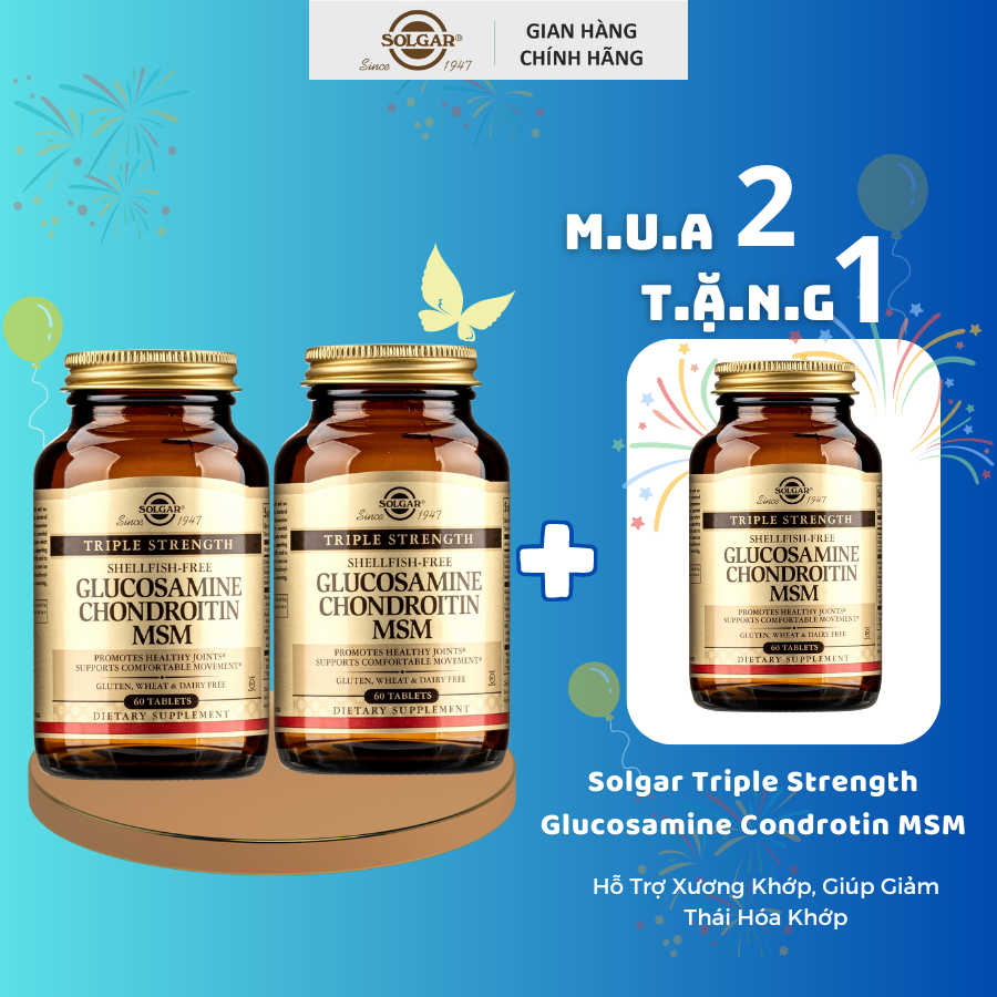 Viên Uống Solgar Triple Strength Glucosamine Condrotin MSM