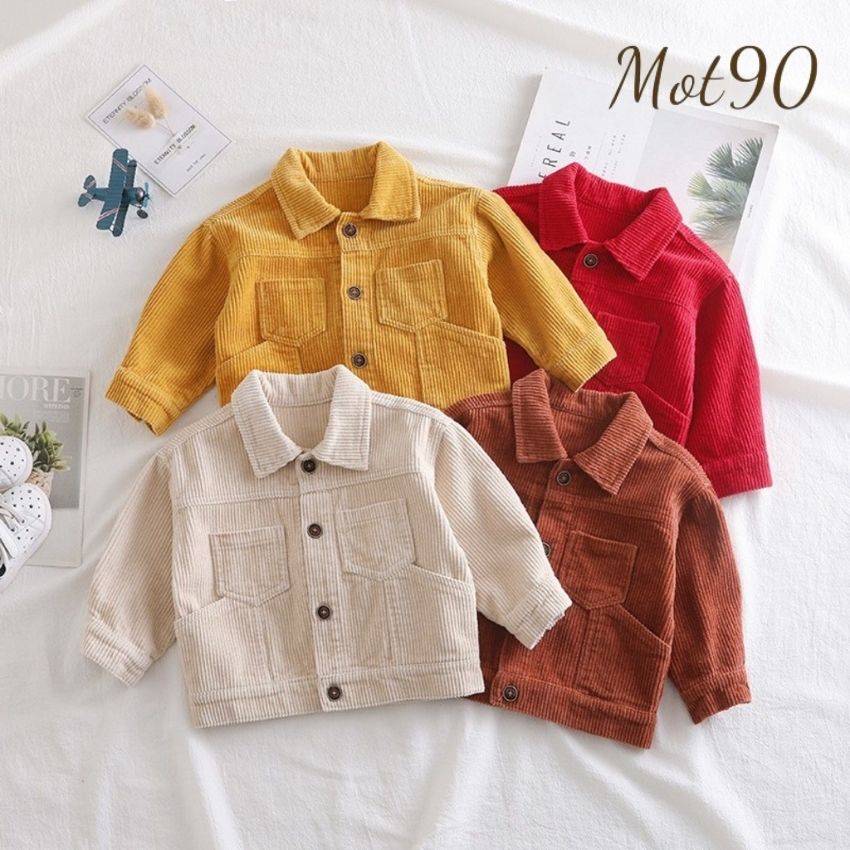 Áo Khoác Bé Trai Chất Nhung Tăm Cao Cấp, Áo Thu Đông Dài Tay Cho Bé Từ 10-27kg B22 Mot90 Colection Kids