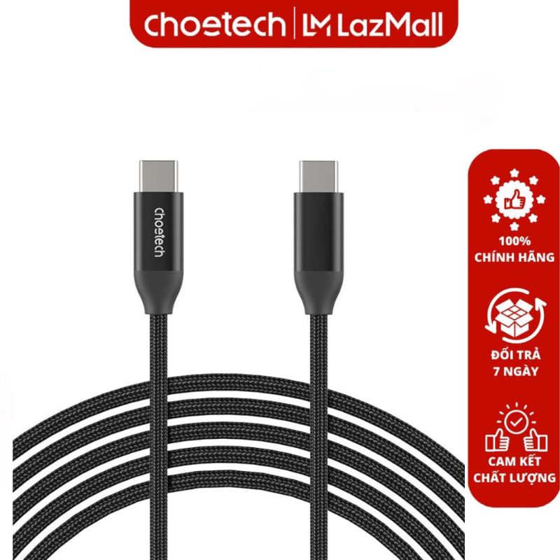 Cáp sạc Type C to Type C công suất cao 240w Choetech Series XCC-1035/ XCC-1036 (Hàng chính hãng)