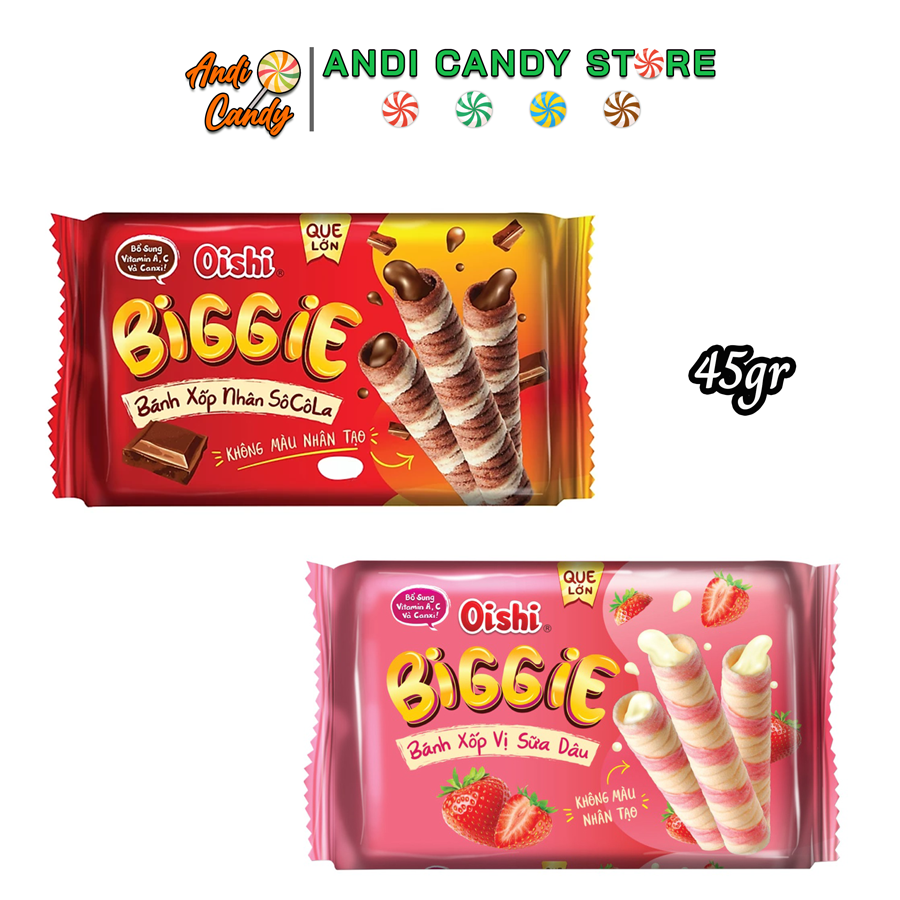 Bánh Quế Biggie Oishi Nhân Dâu Socola