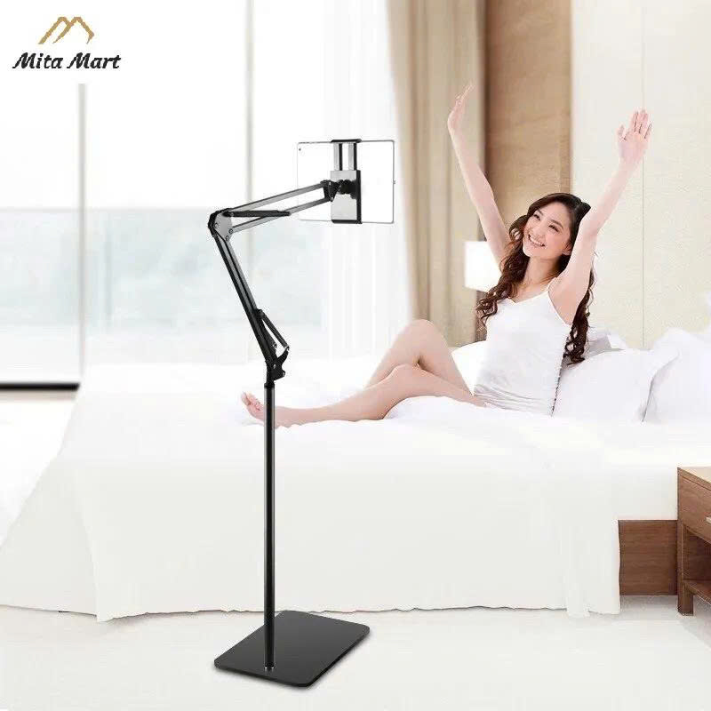  Giá đỡ ipad điện thoại thân kim loại chân đứng 1m3 đa năng xoay 360 đế chống rung chắc chắn quay video sản phẩm gậy livestream bán hàng xem phim chống mõi 