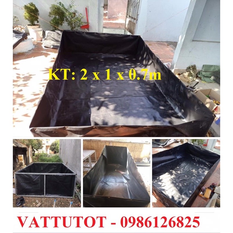 Bể bạt hdpe nuôi ốc, nuôi cá kt 2x1x0.7m