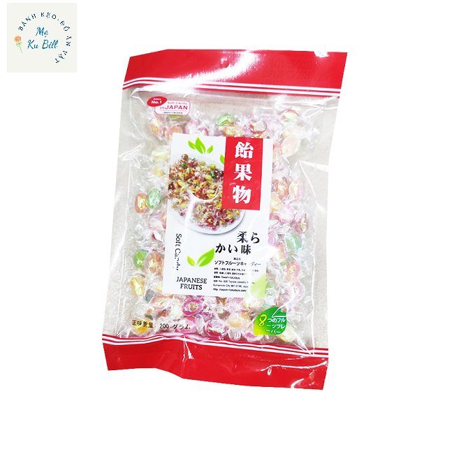 Kẹo mềm trái cây 8 vị nhật bản, kẹo kim cương 200g/300g