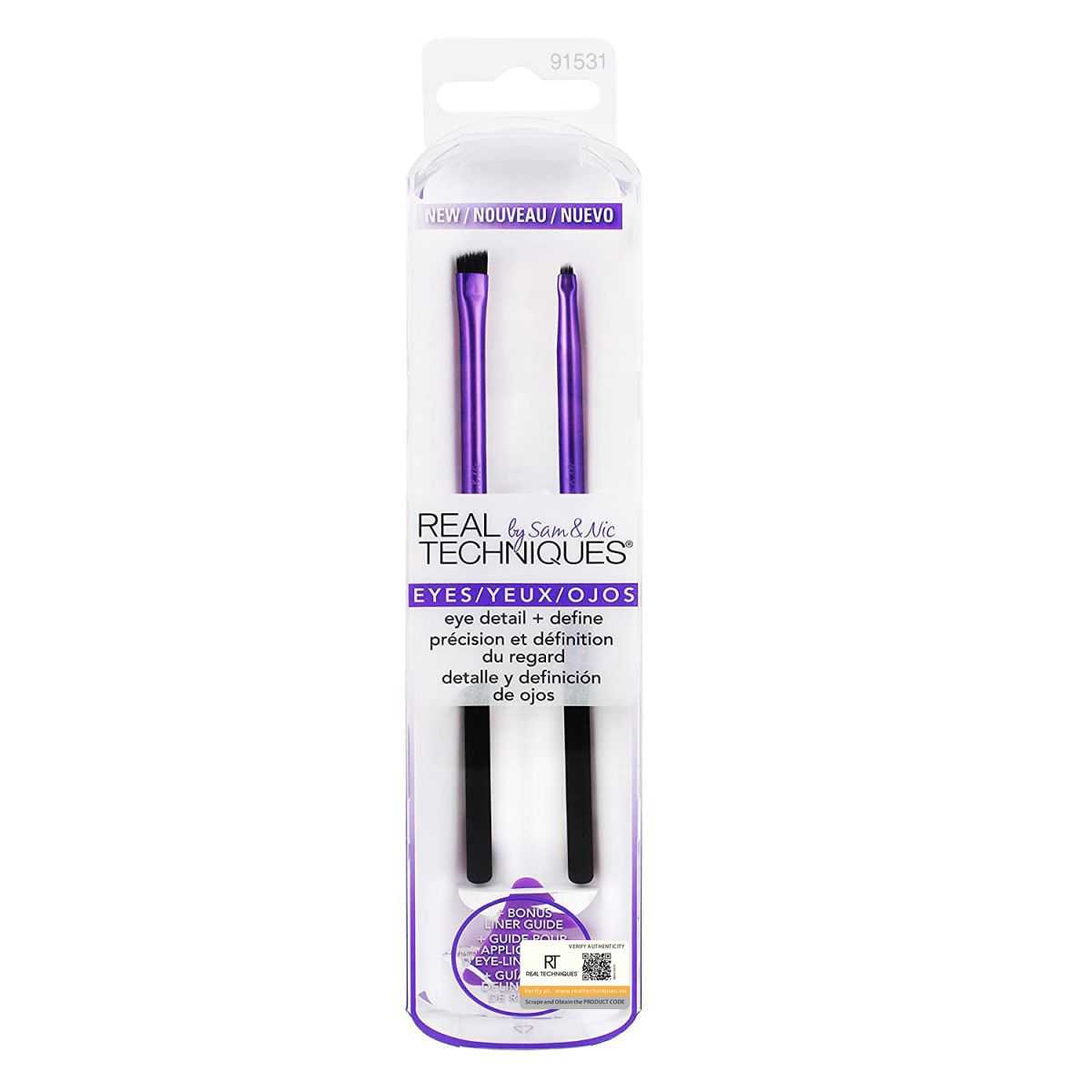 Bộ 2 cọ kẻ đuôi mẳt kèm khuôn real techniques eye detail + define