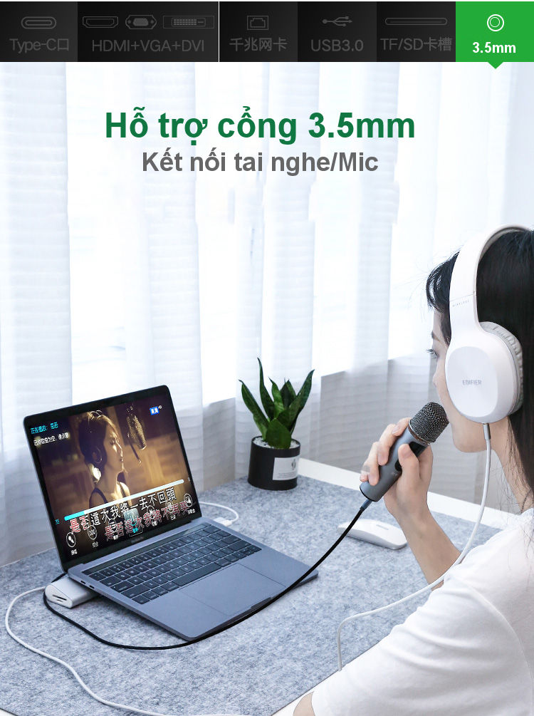 Bộ chuyển đổi đa năng USB type C hỗ trợ 13 cổng đầu ra, cáp dài 0.5m UGREEN MM131 Bộ chuyển đổi đa năng USB type C hỗ trợ 13 cổng đầu ra, cáp dài 0.5m UGREEN MM131