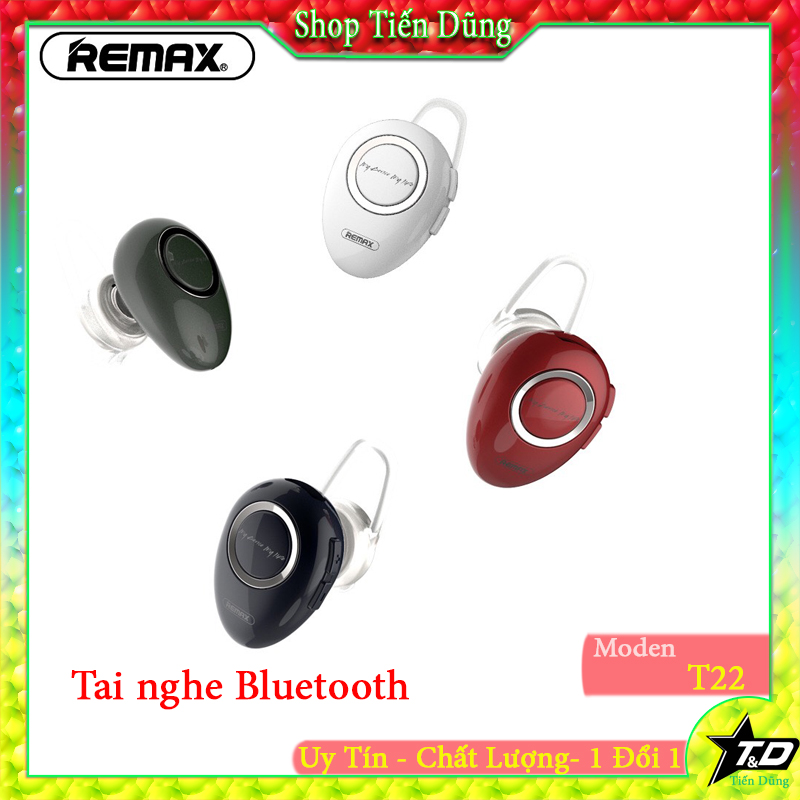 Tai nghe bluetooth Remax RB T22 nhỏ gọn dòng 1 tai có các màu lựa chọn