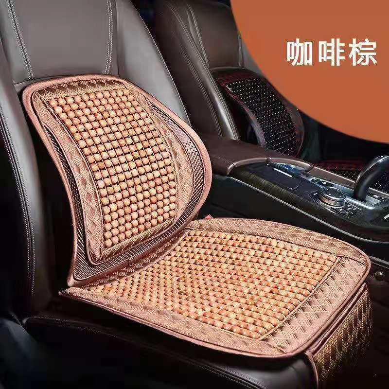 (đệm bi gỗ ) video ảnh thật Bộ Tựa Lưng Và Lót Ghế Ô Tô Có Hạt Gỗ Masage Hàng Cao Cấp Đủ Mầu