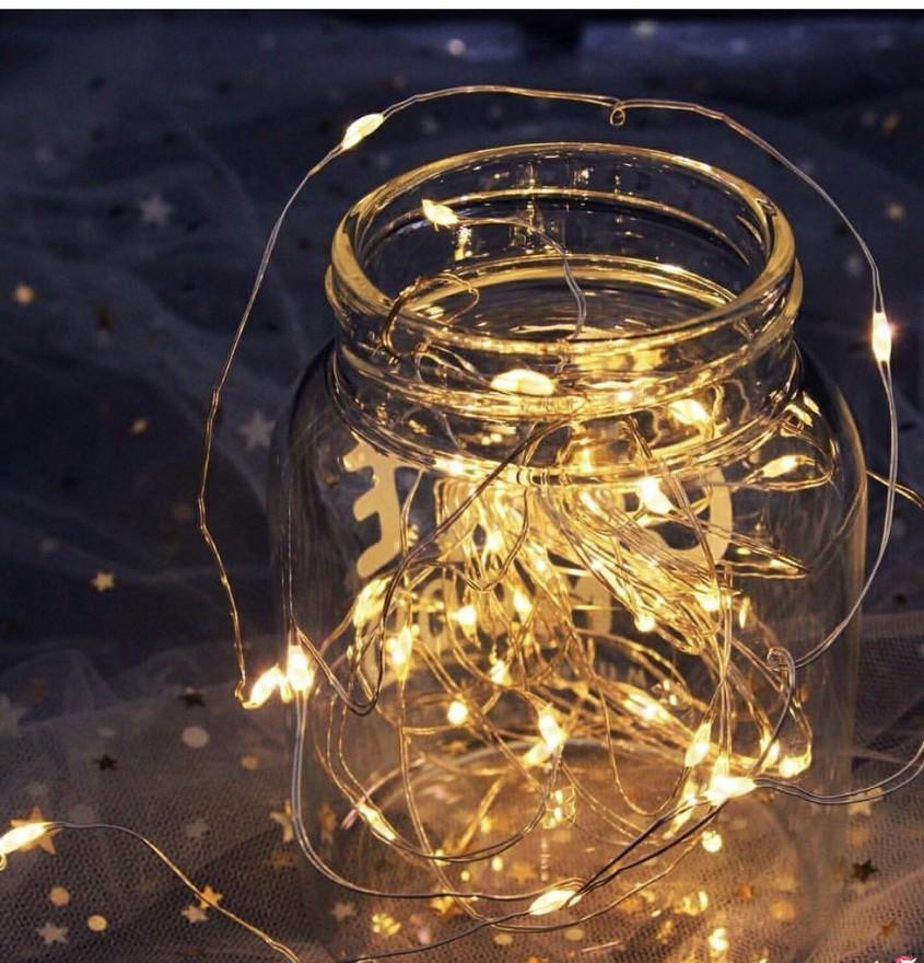 [HCM]Bộ 3 Dây Đèn Led Pin 3 Mét 30 Bóng Đom Đóm Chipsbling Fairy Light Màu Vàng Nắng