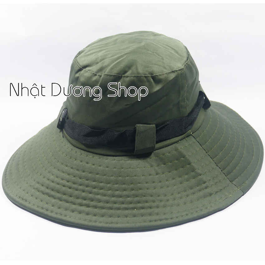 [HCM]Nón tai bèo nón bo nam nón lính mùa hè xanh vành rộng chống nắng tốt - 7