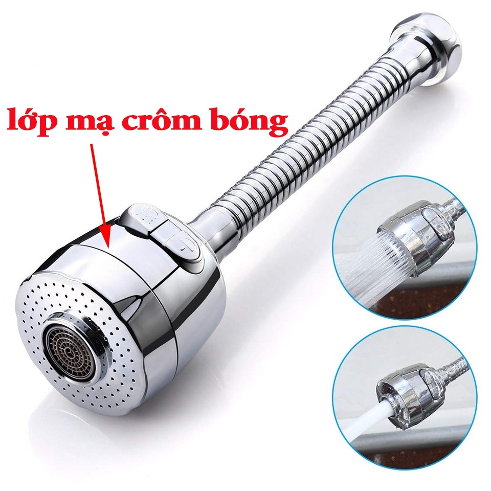 [HCM]Đầu nối vòi rửa chén tăng áp hai chế độ nước xoay 360 độ
