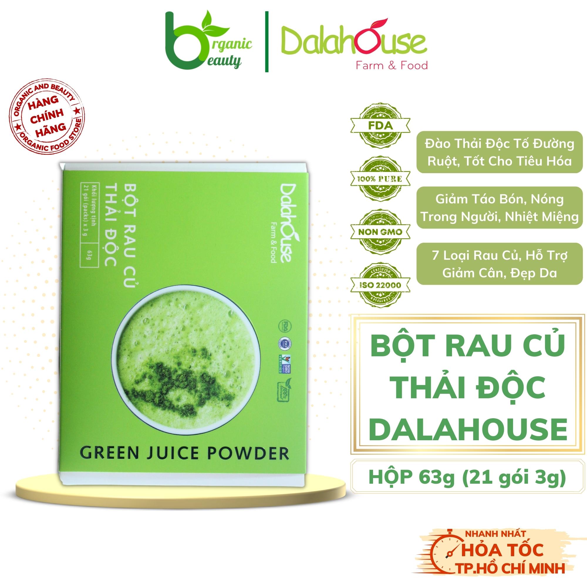 Combo bột rau củ detox - thải độc, thanh lọc cơ thể dalahouse - hộp 63g