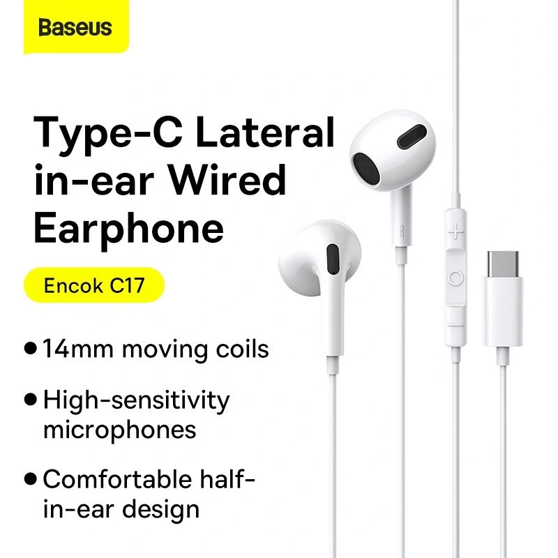 Tai nghe dây type-c baseus c17 và cz11