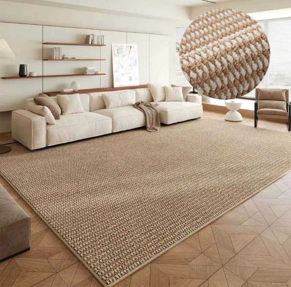 Thảm Dệt Cao Cấp Nhập Khẩu, Sợi Chất Sisal Sang Trọng Trải Phòng Trải Sàn Đẳng Cấp, dày 6 li Mặt Sau Chống Trượt Cực Tốt
