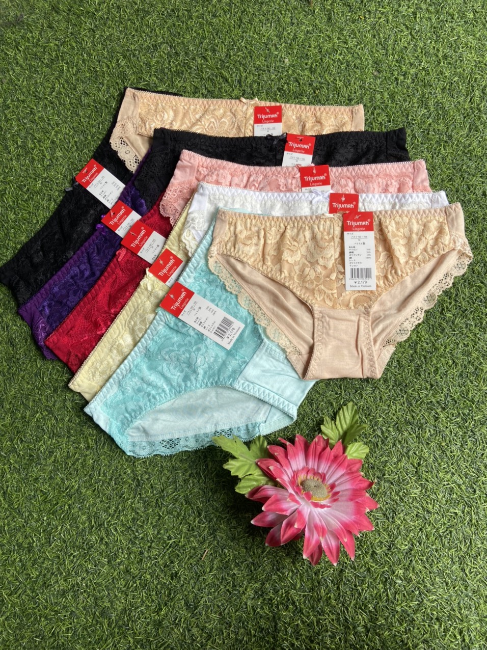 [HCM ]Quần lót nữ cotton - combo 10 quần chất mềm mát kháng khuẩn VN (Ren Đùi nhiều màu)