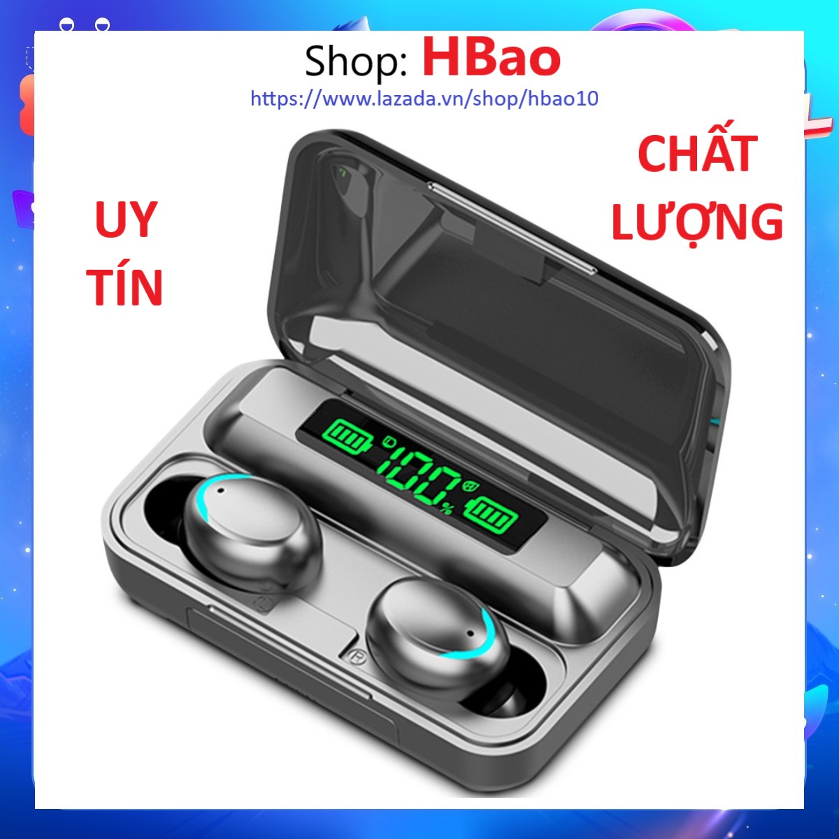 Tai nghe Bluetooth không dây F9 - 5C Pro TWS True Wireless Không dây Cảm ứng Vân tay Pin trâu Sạc nhanh, Chống nước