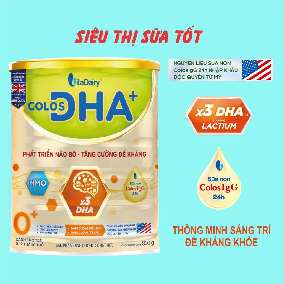 Sữa bột Colos DHA+ Phát triển não bộ, tăng cường đề kháng