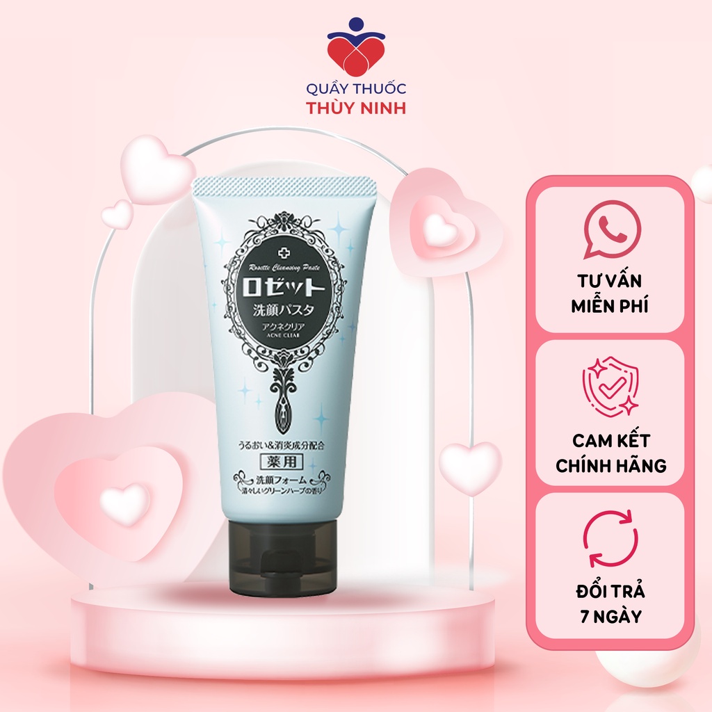Sữa rửa mặt rosette acne clear làm giảm mụn 120g - 4901696535578