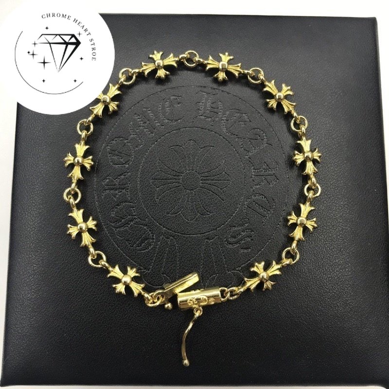 Lắc tay Chrome Heart mini cross bạc vàng fullbox.