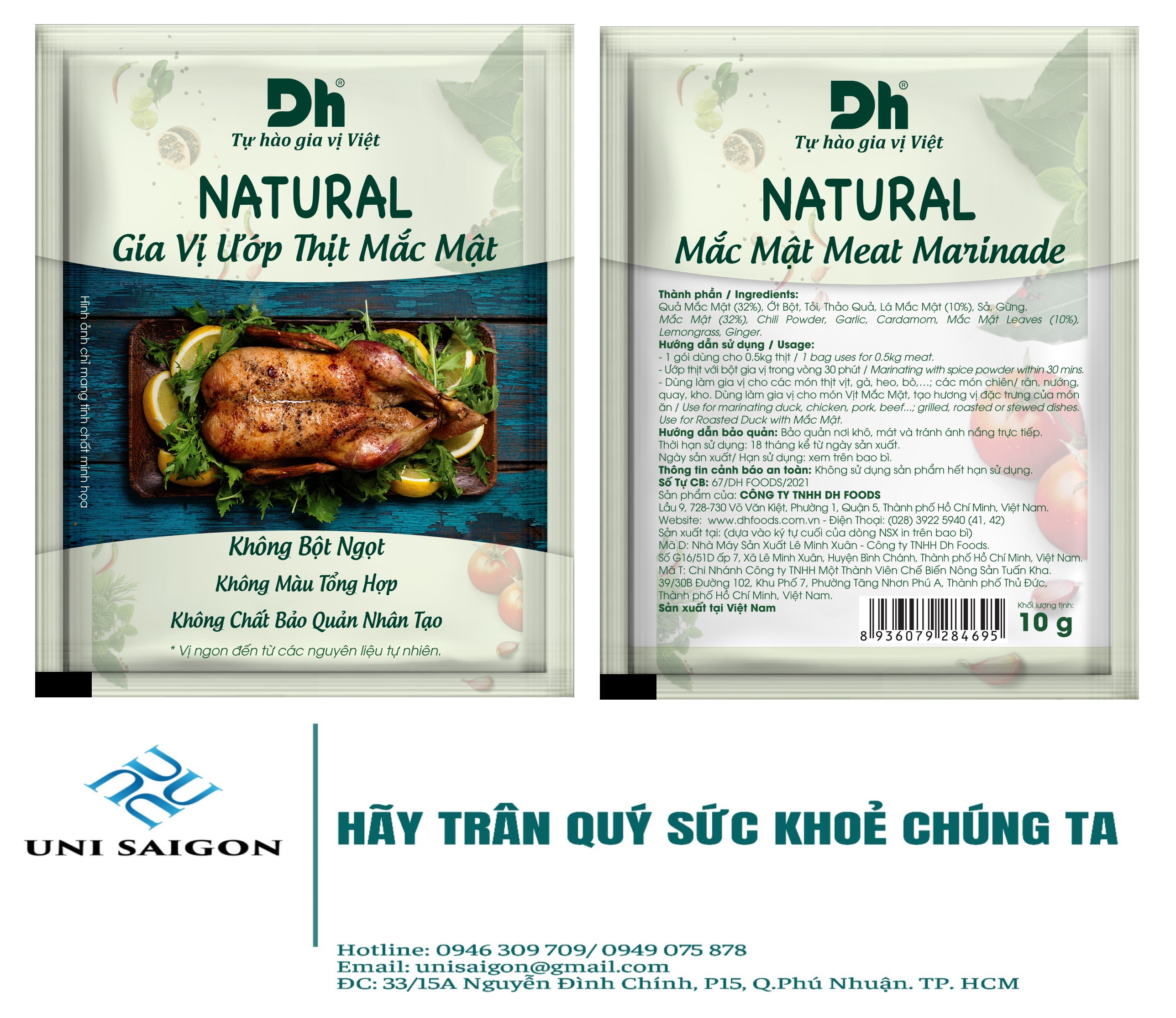 NATURAL Gia Vị Ướp Thịt Mắt Mật  (10G/Túi) - Thương hiệu DH Foods