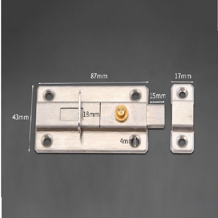 Chốt khóa cửa gạt nút bấm mở nhanh inox - diy597