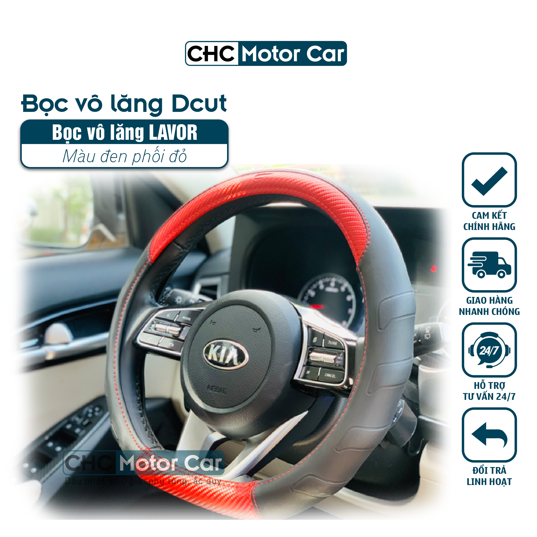 Bọc vô lăng LAVOR cao cấp dành cho mọi dòng xe