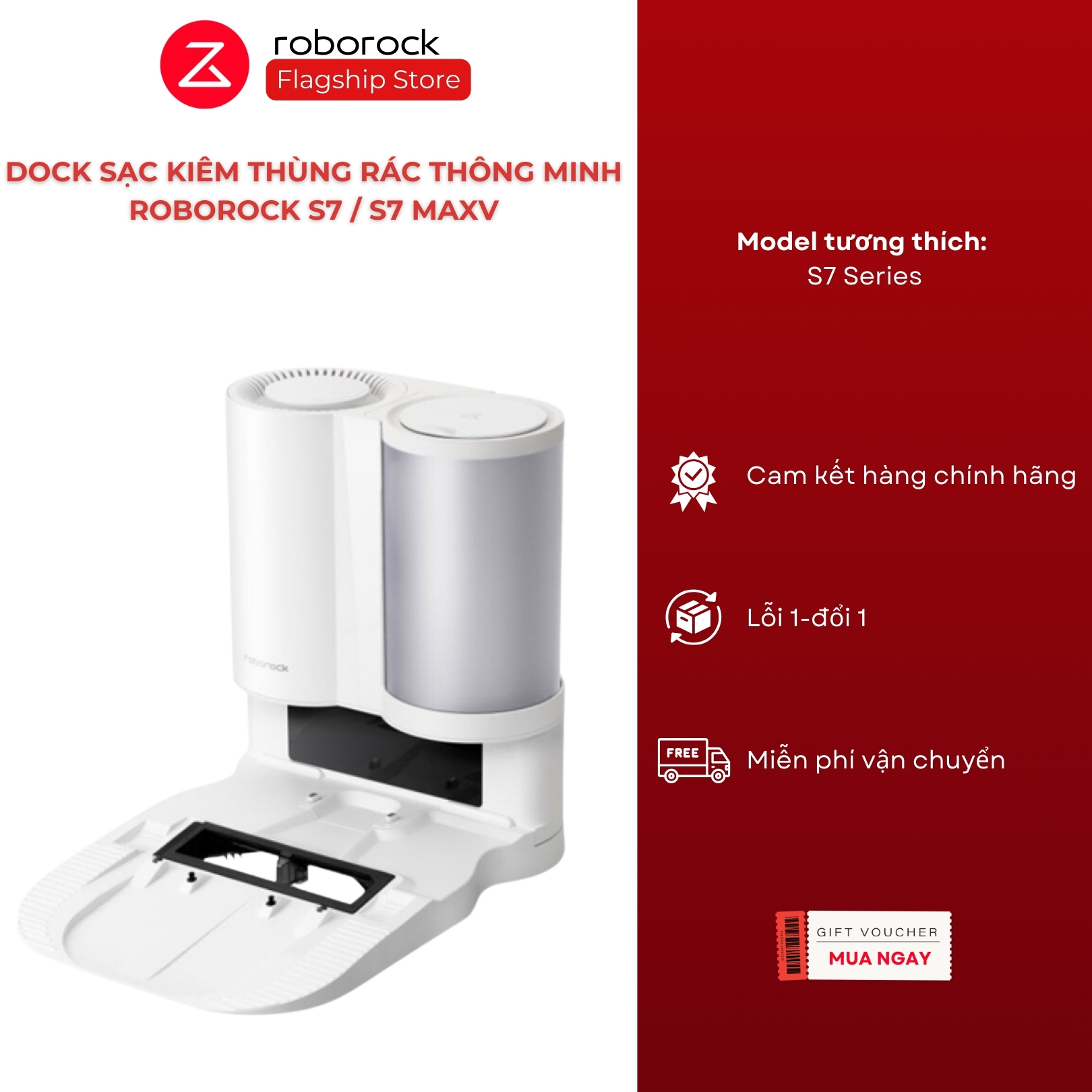 Dock sạc thông minh Roborock S7 MaxV và Roborock S7