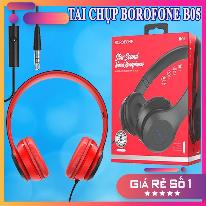 TAI NGHE CHỤP TAI CÓ DÂY BOROFONE B05 CHÍNH HÃNG  - Kiểu Dáng Sành Điệu - Nghe Là Phê  | SKYTHUONGMAI | 16002