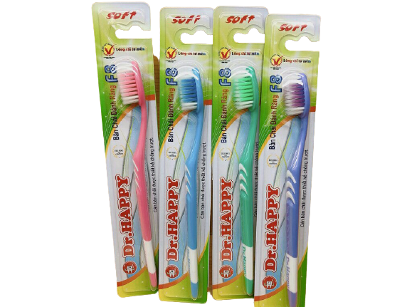 Combo 10 Cây Bàn Chải Đánh Răng Dr.Happy Nhiều Màu Lông Chỉ Tơ Mềm - F8