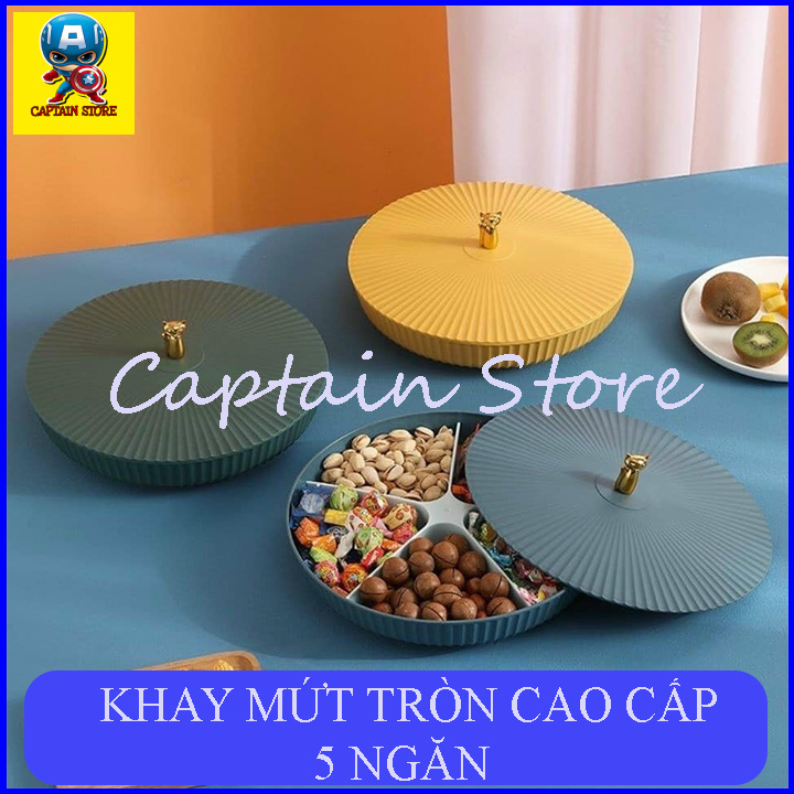[Hoàn tiền 6%] Khay Đựng Mứt Tết Tròn Cao Cấp, 5 NGĂN, hộp đựng bánh kẹo tết 2022 , Nơi Bán Khay Đựng Mứt tết Giá Rẻ, Uy Tín, Chất Lượng Nhất, Khay đựng mứt tết , bánh kẹo hoa quả