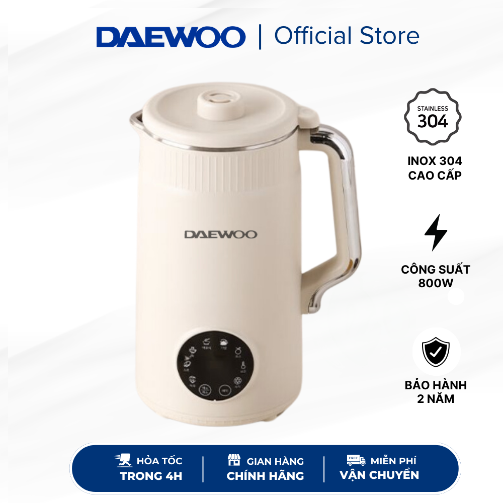 Daewoo 1.2L Nut Milk Maker, Free 50-Recipe Guide - Multifunctional Blender with 2-Year Warranty