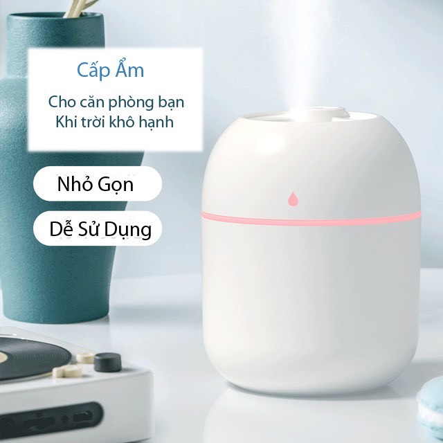 Máy Xông Tinh Dầu Mini, Máy Tạo Ẩm Không Khí Kết Hợp Đèn Ngủ 250ml