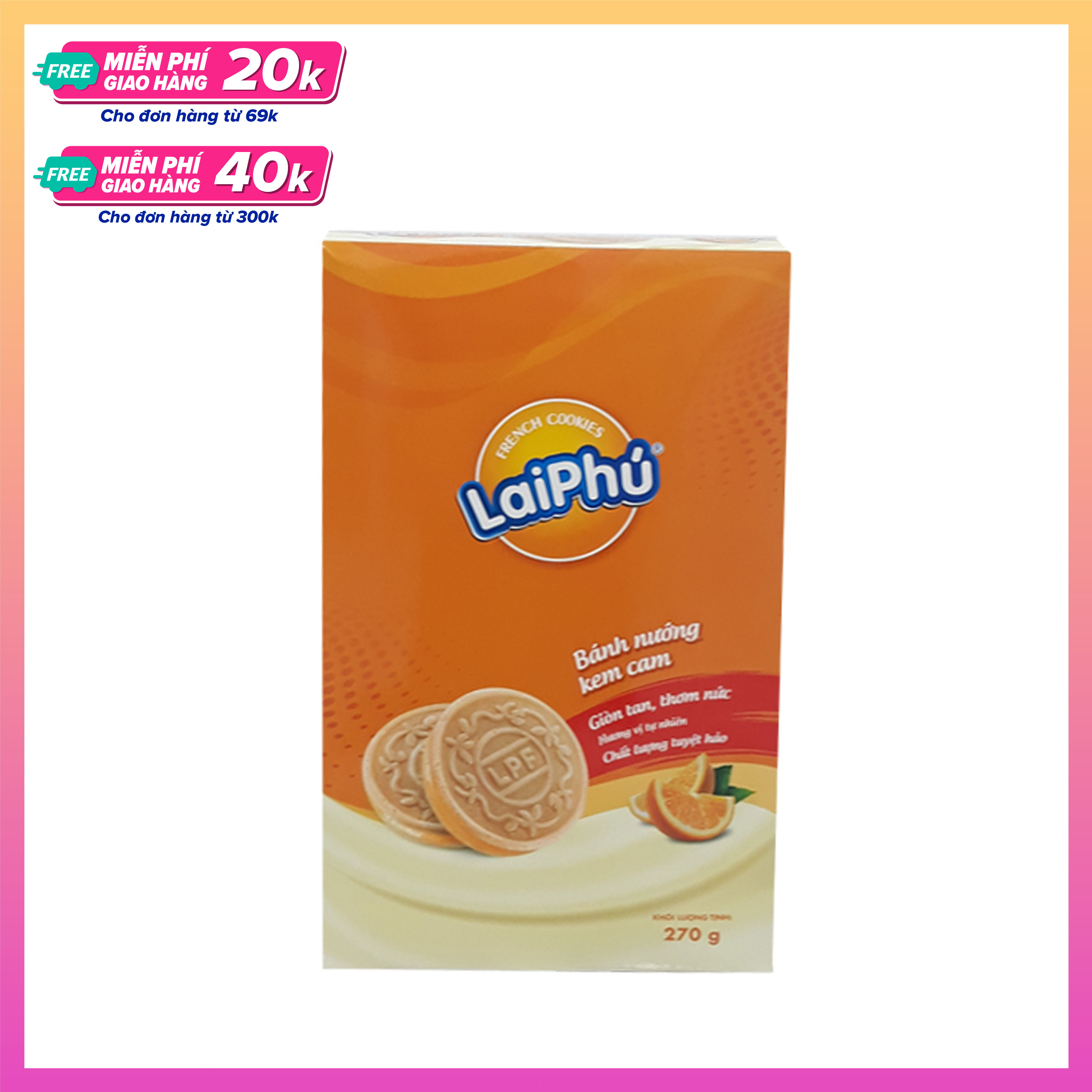 Bánh French Cookies Lai Phú Kem Cam