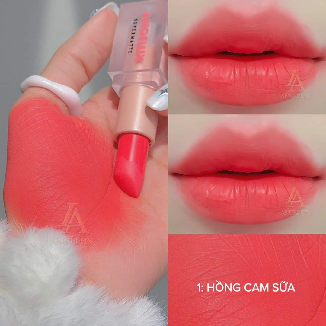 Son thỏi sáp angelux 2023 new - cam hồng sữa