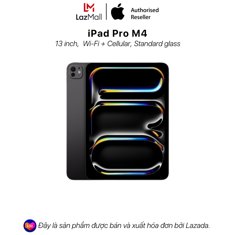  Máy tính bảng Apple iPad Pro M4 13 inch Wifi+ Cellular  Mặt kính tiêu chuẩn  - Hàng chính hãng VN A 