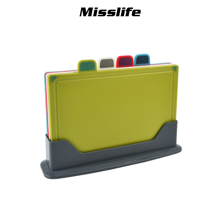 Thớt kháng khuẩn Misslife gồm 4 thớt tiện lợi, sang trọng