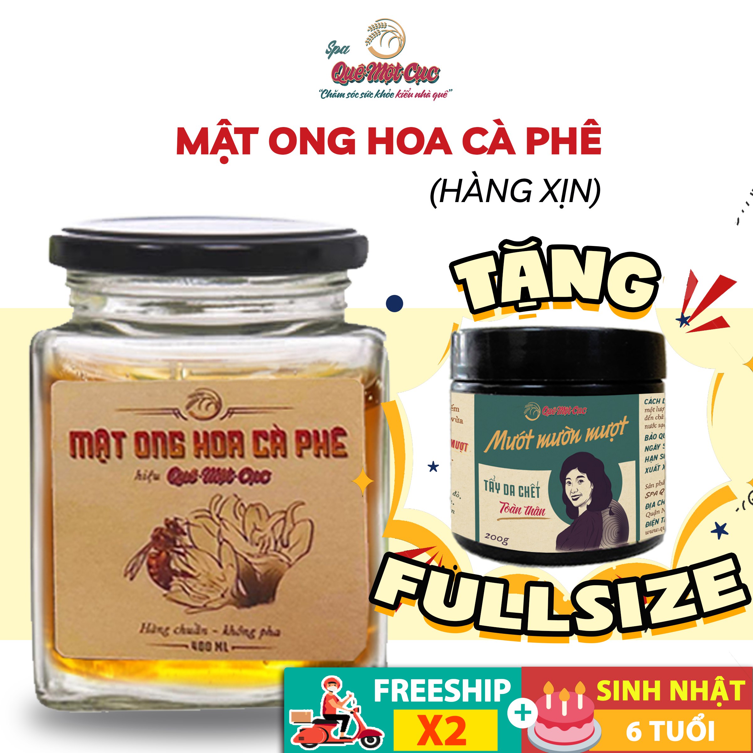 Mật ong hoa cà phê nguyên chất [CAM KẾT] 100%  hàng chuẩn dùng tại Spa Quê Một Cục 500ml  (vàng nâu đậm)