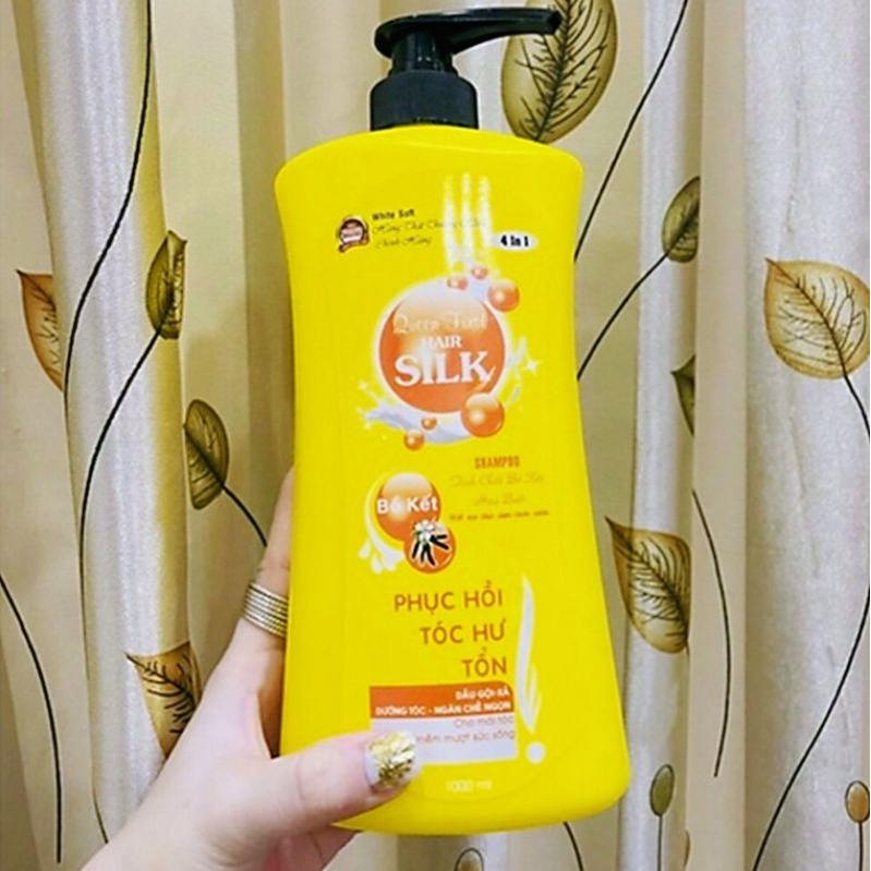Dầu gội Silk bồ kết chai vàng 1000ml cho mái tóc óng mượt chắc khỏe