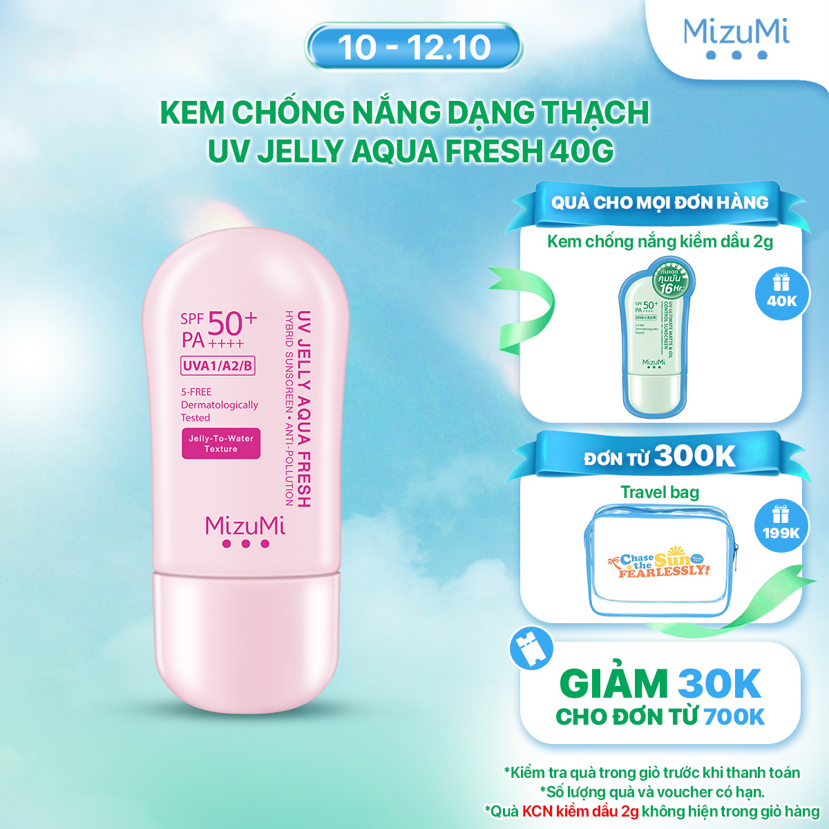 Kem chống nắng dạng thạch MizuMi UV Jelly Aqua Fresh 40g