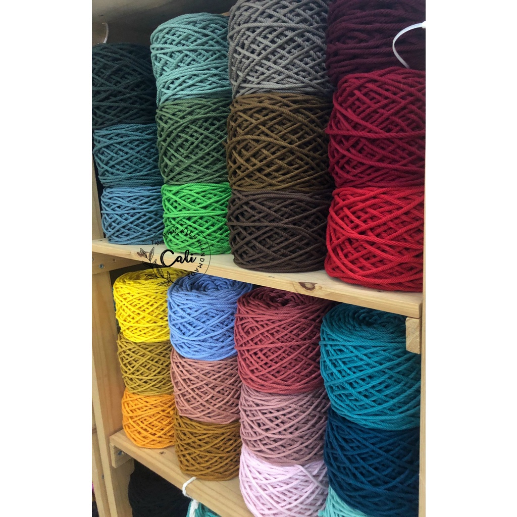 Dây thừng màu cotton thắt macrame size 3.5mm
