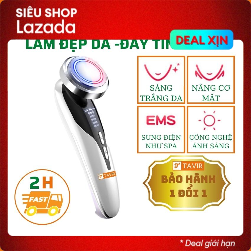 Máy đẩy tính chất nâng cơ xung điện tẩy trang làm sạch da mặt làm căng da trẻ hóa da xóa nếp nhăn làm sạch sâu làn da chống mụn - Tavir
