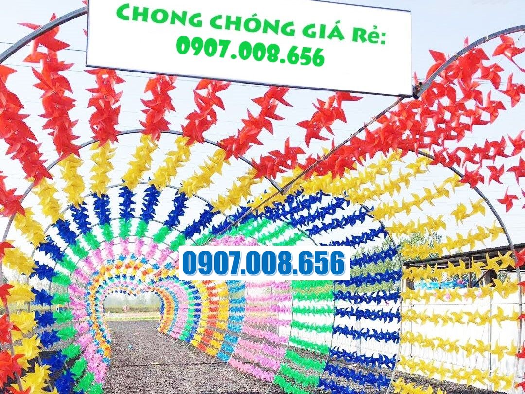 100 Chong chóng nhựa 20cm đủ màu, kèm dây và phụ kiện