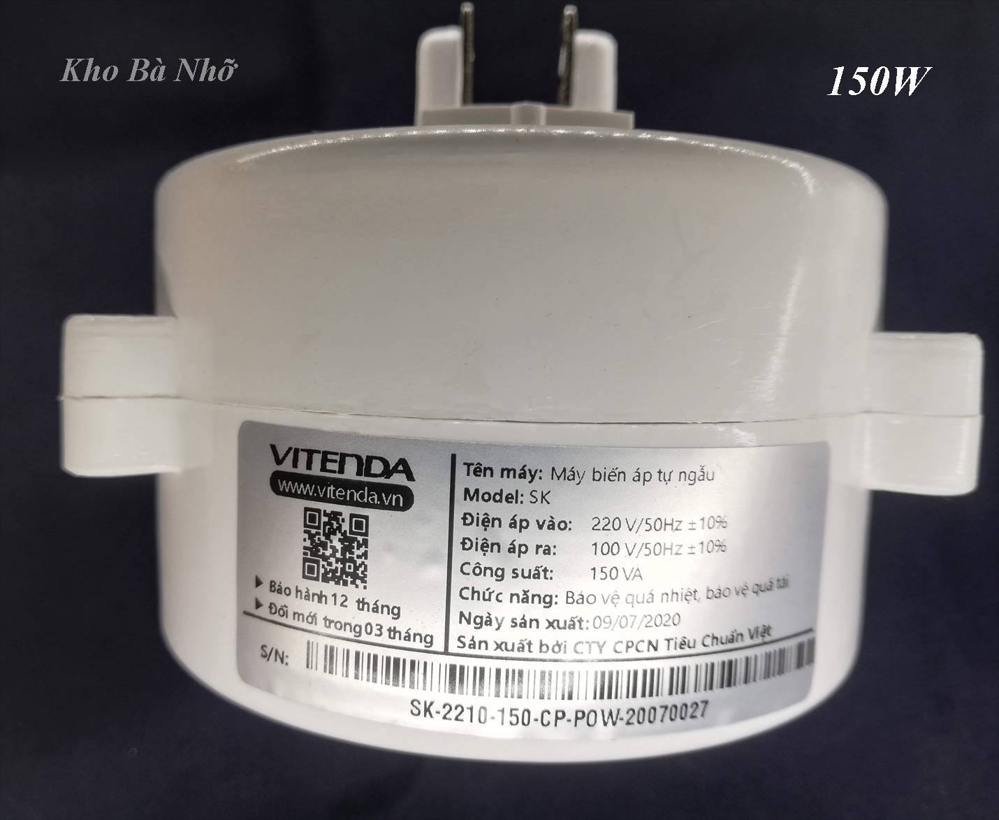 Bộ đổi điện xuôi 220V - 110V công xuất thực 150Va 135W nguồn đồng xịn