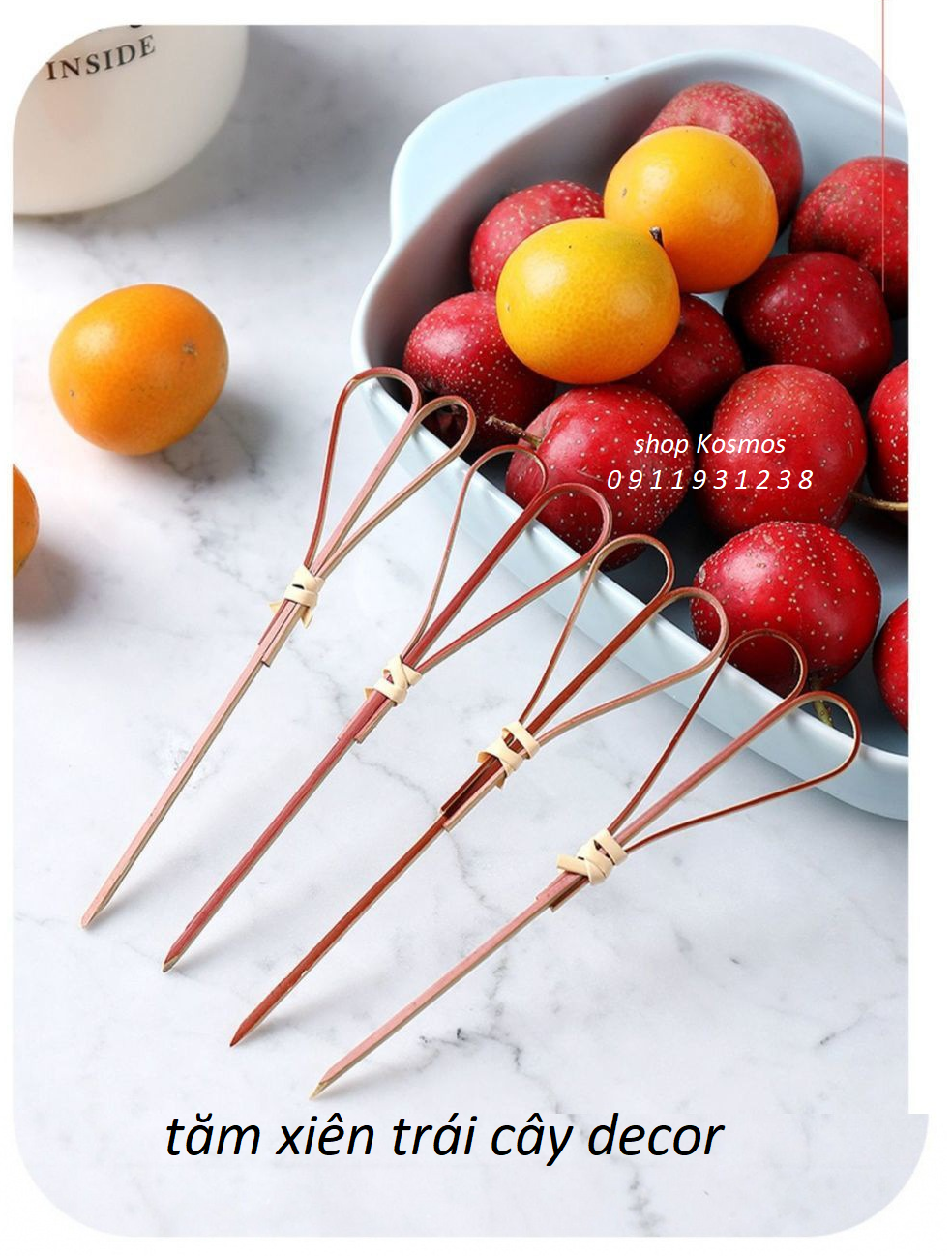 Xiên que trang trí cocktail que xiên trái cây trang trí pha chế tăm tre decor - dụng cụ pha chế