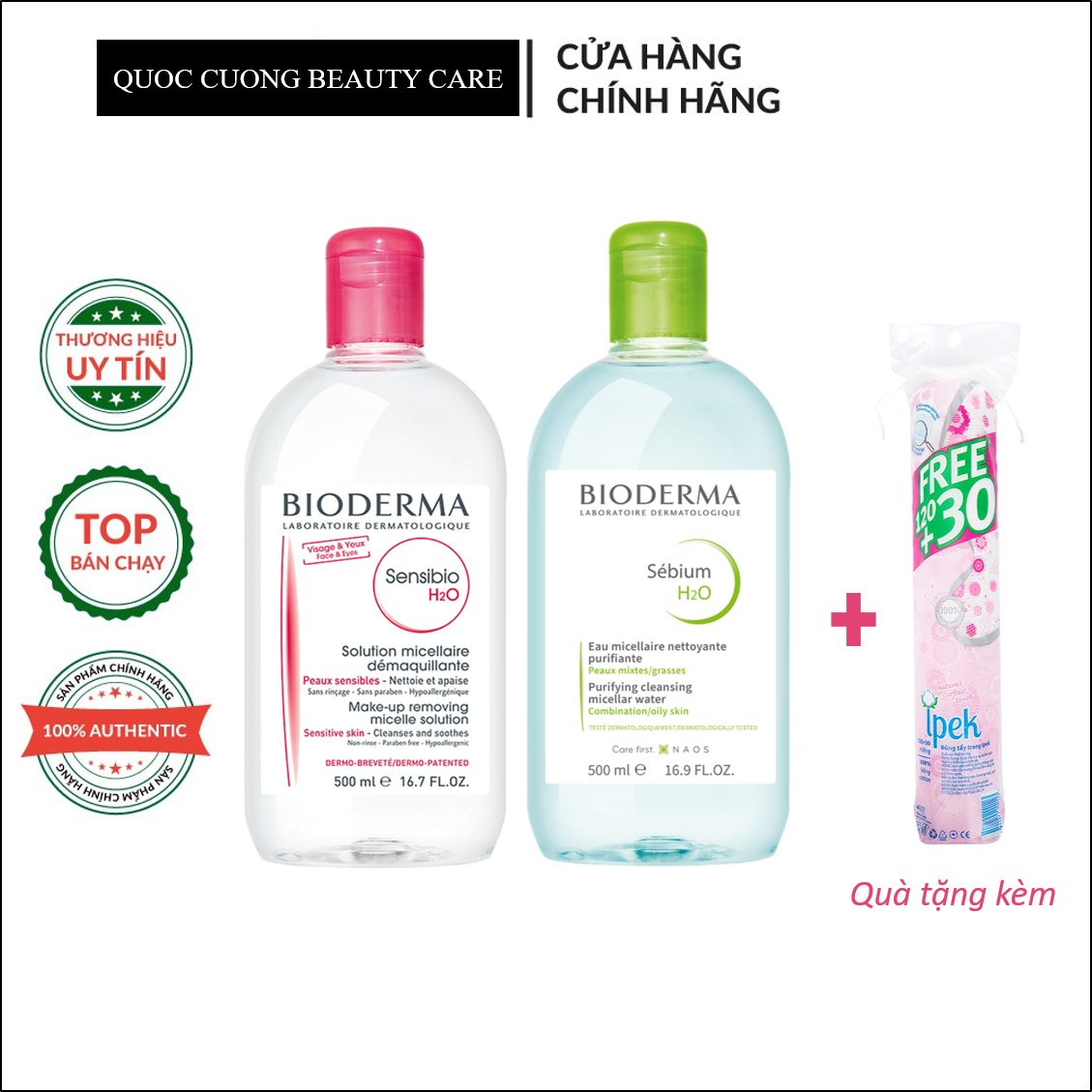 Nước tẩy trang Bioderma Micellar Water 500ml Pháp