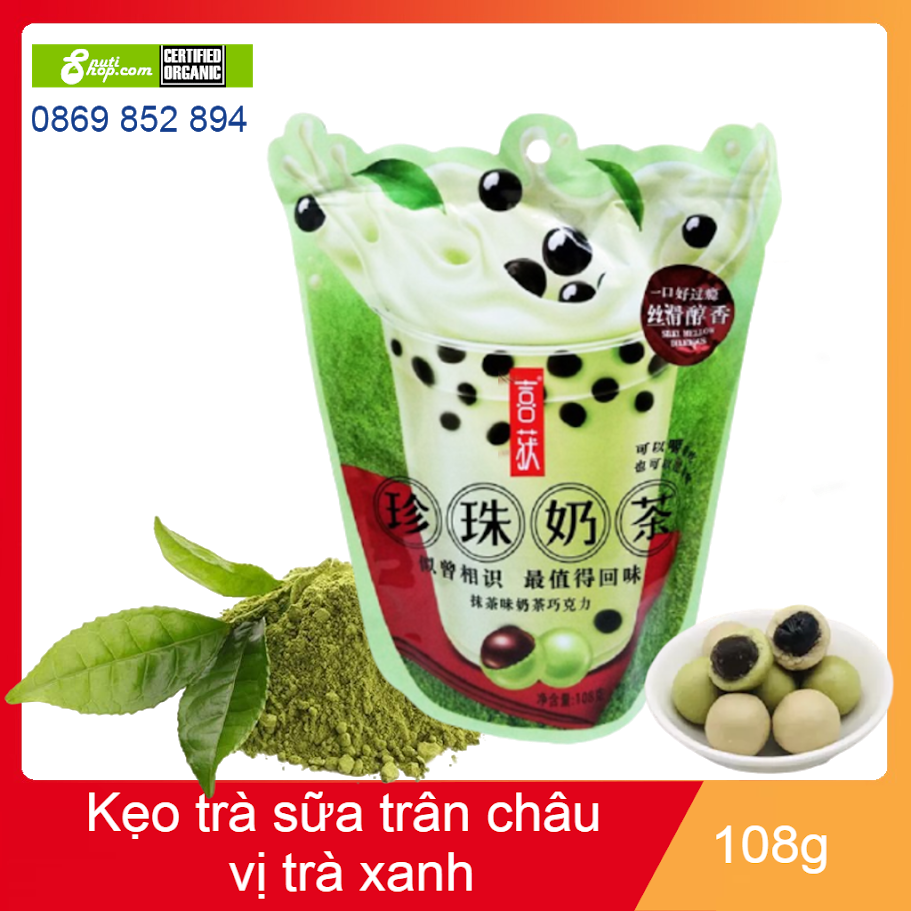Kẹo trà sữa trân châu vị matcha 108gr