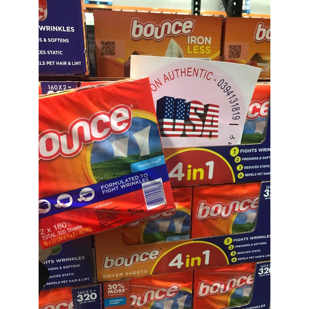 Giấy thơm quần áo bounce 2x160 ct _ live mua hàng tại mỹ
