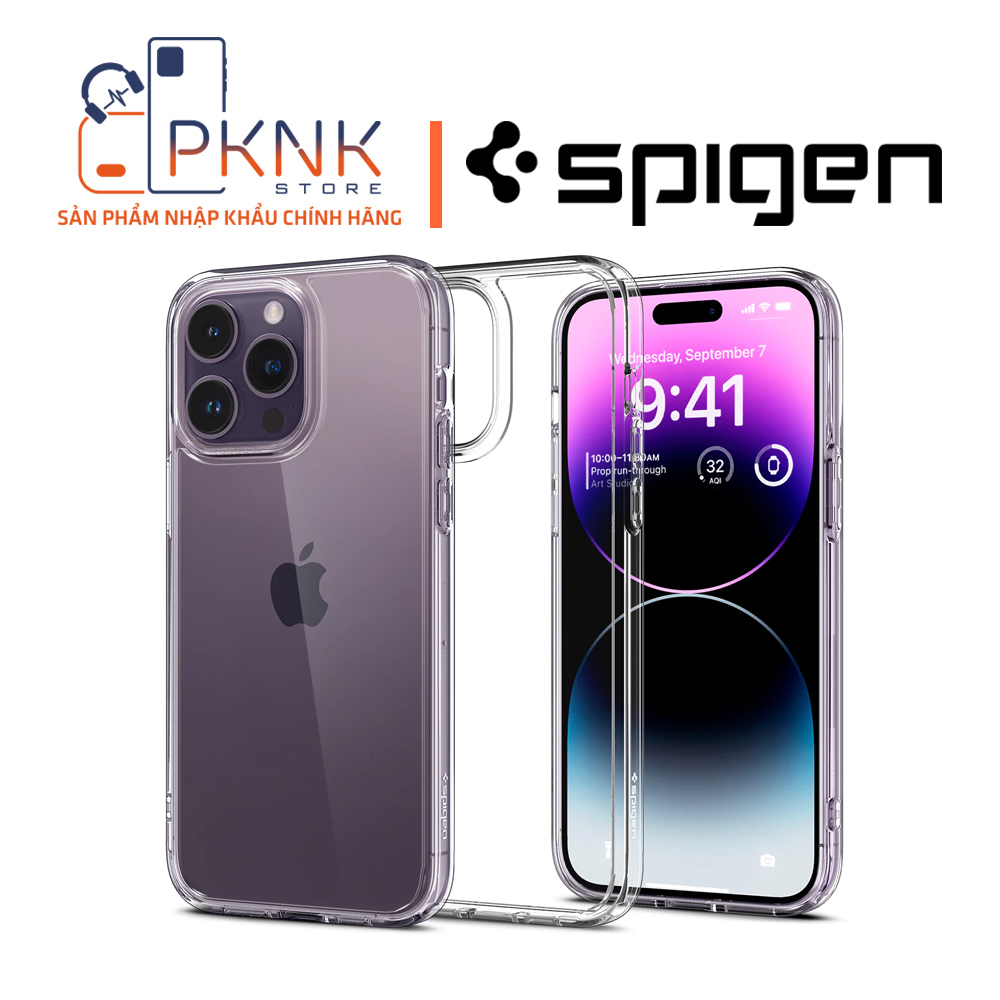 Spigen iphone 14 14plus 14pro 14promax case ultra hybrid - crystal clear